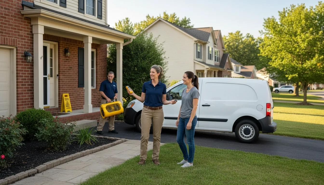 Residential water damage restoration in Shipman, IL